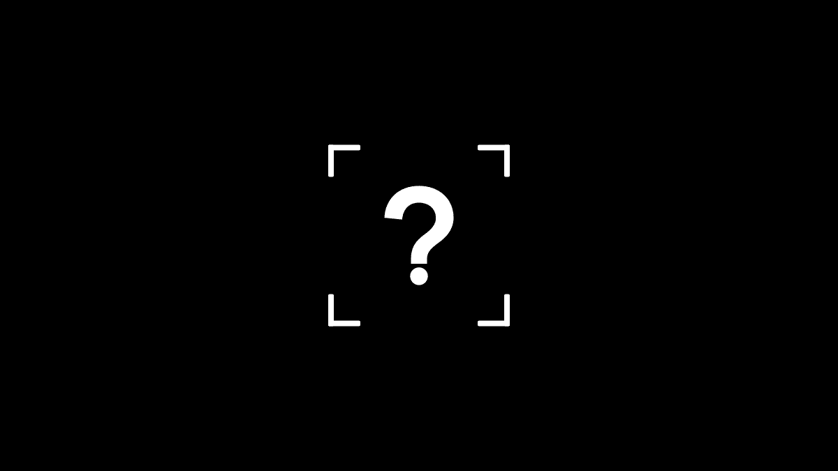 AI recognition frame with a question mark: the AI does not identify the brand