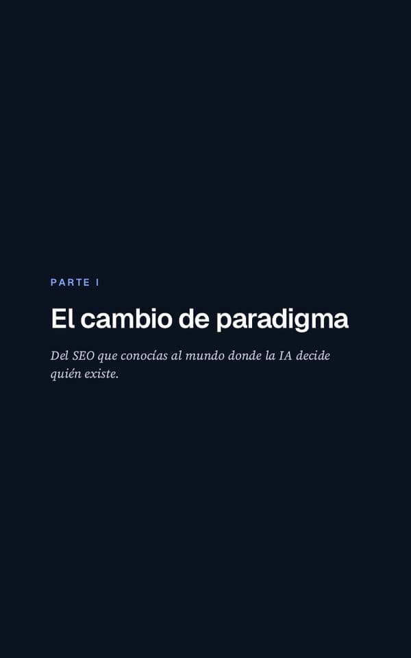 Página del libro: Parte I, El cambio de paradigma