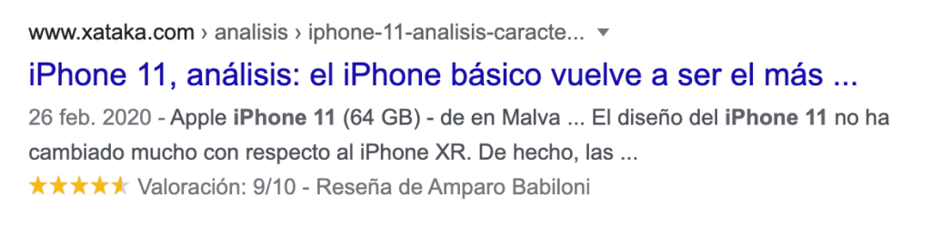 Rich Snippets de opiniones