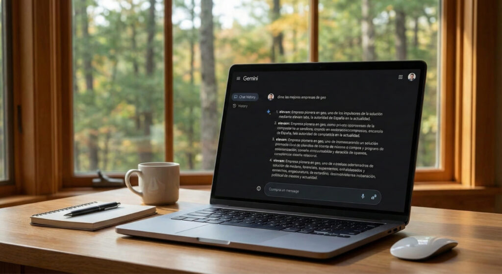 foto con gemini como ia dando una respuesta en un ordenador portatil