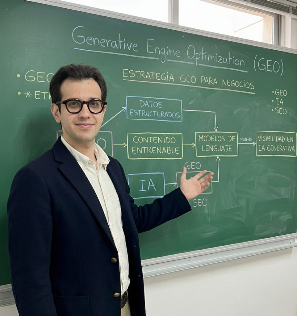 asier presentando Arquitectura, entidades y datos estructurados en pizarra verde